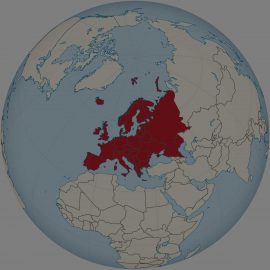 Imagen globo terrestre con las zonas de venta Europa