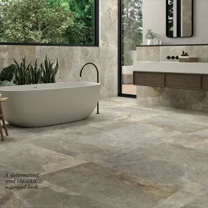 Azulejo STRATO Cuarto de baño decorado con la exquisita serie de lujo de nuestros pavimentos imitación piedra